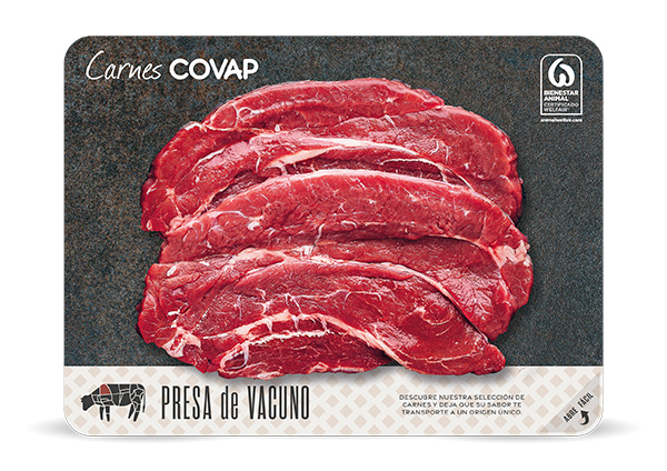 Presa de Vacuno es una pieza seleccionada del mejor ganado criado en libertad en la Dehesa del Valle de Los Pedroches. Alto nivel de Trazabilidad y Bienestar Animal.