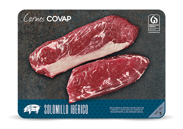 Solomillo Ibérico es una pieza que proviene de la parte lumbar. Es uno de los cortes nobles del cerdo ibérico con un sabor excepcional.