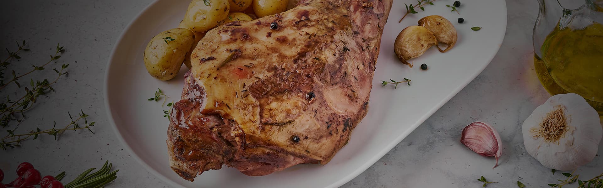 Pierna de cordero cocinada
